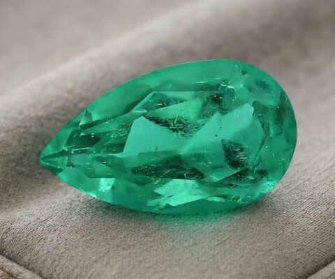 Colombian Emerald pear cut gemstone