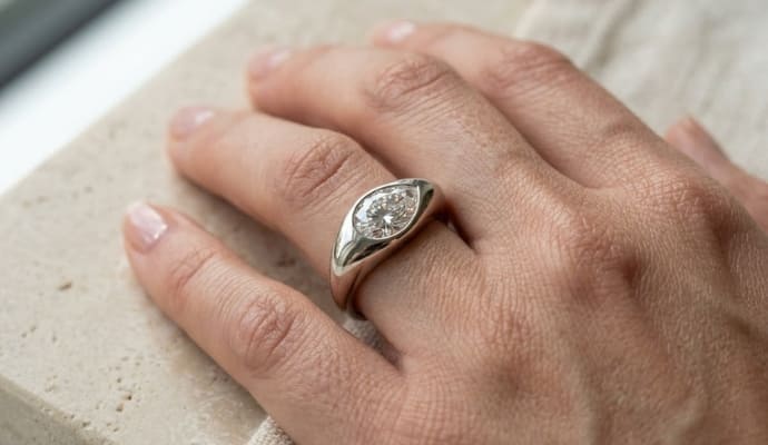 East West Pear Lab Grown Diamond