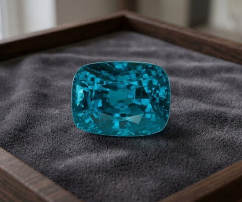Cushion Gem-Quality Blue Zircon