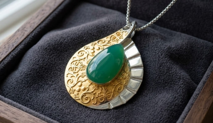 Golden Tide Paraiba Agate Gold Pendant