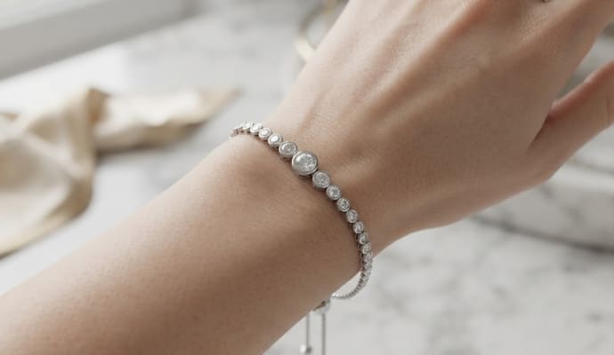 Graduated Bezel Set Bracelet