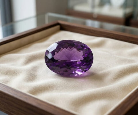 Grand Violet Amethyst Oval Gemstone