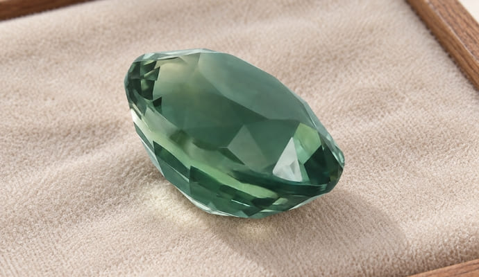 Natural Green-Blue Sapphire Oval Gemstone