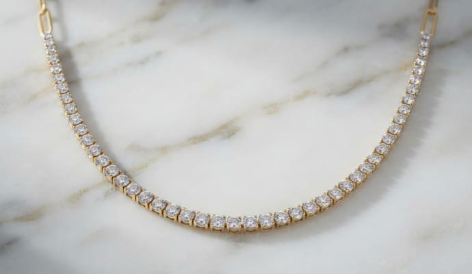 Half Paperclip Natural Diamond