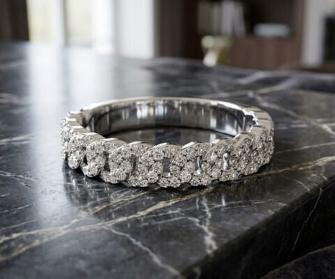 Halfway Cuban Link Lab Grown Diamond