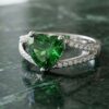 Heart Tsavorite Diamond White Gold Ring