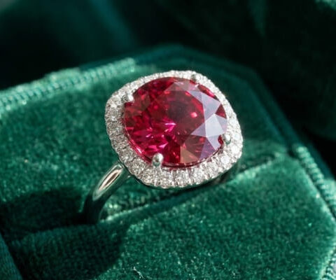 Heirloom Red Tourmaline Diamond Ring