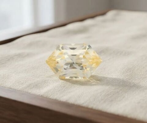 Heated Hexagonal Yellow Sapphire