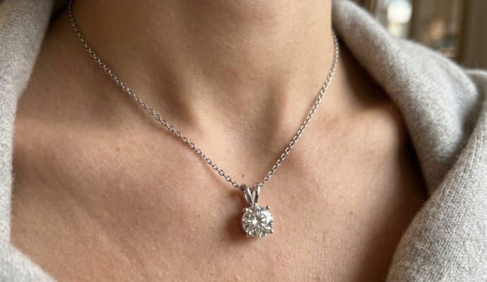 Solitaire Lab Grown Diamond Necklace
