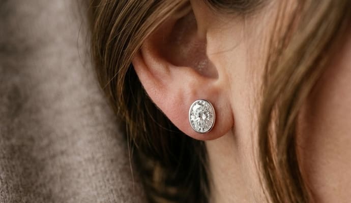 IGI Certified Oval Cut Bezel Set