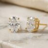 Oval Cut Lab Grown Diamond Stud Earring