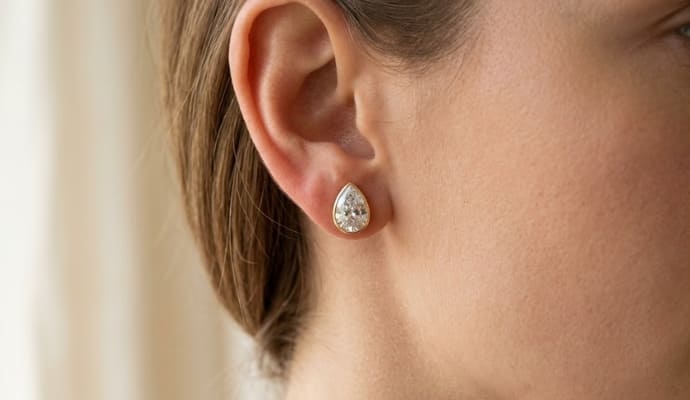 IGI Certified Pear Cut Bezel Set