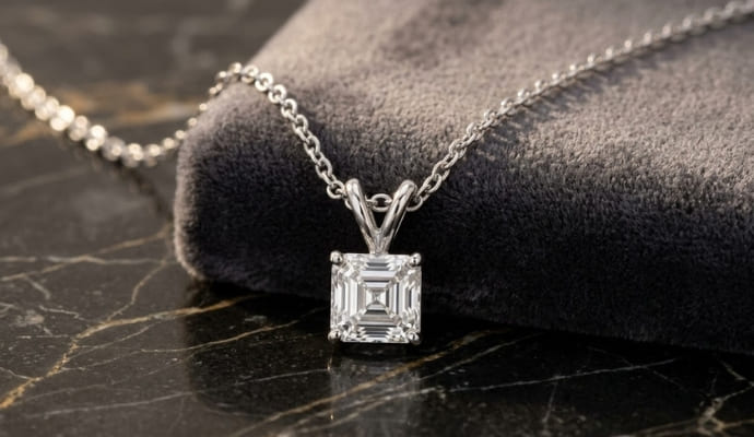 Solitaire Asscher Cut Lab Grown Diamond