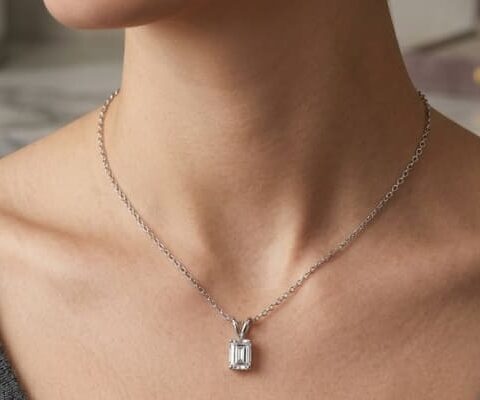 Solitaire Emerald Cut Lab Grown Diamond