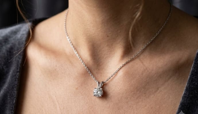 Lab Grown Diamond Solitaire Necklace