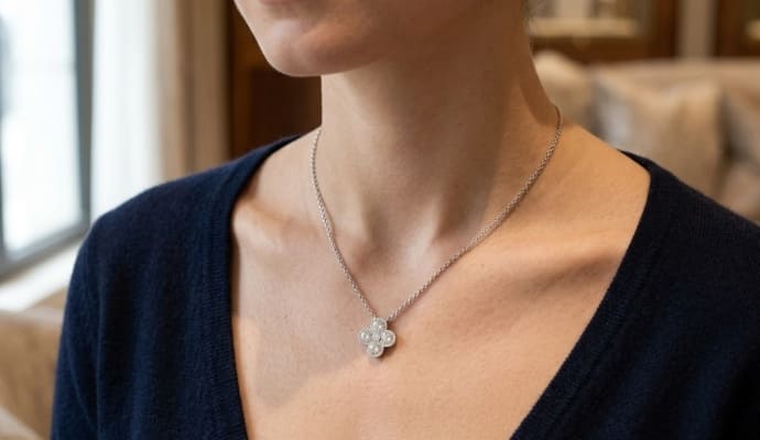 Lab Grown Diamond Clover Necklace
