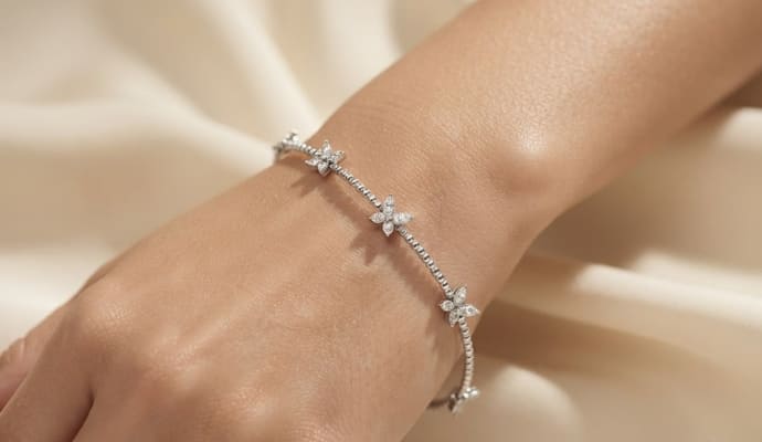 Flexible Beaded Butterfly Bangle