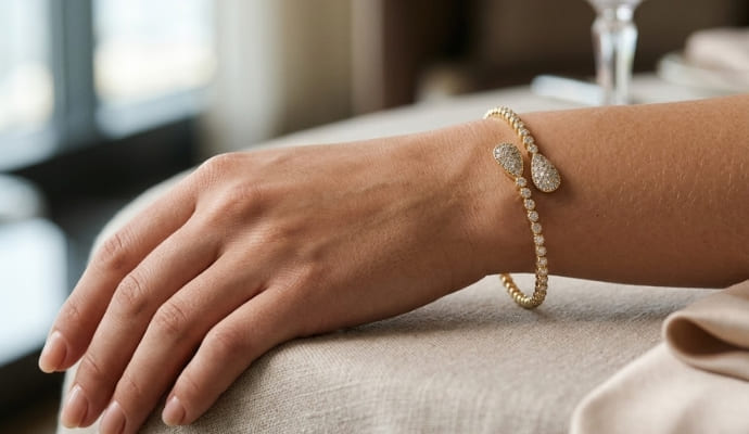 Water Drop Cuff Bangle
