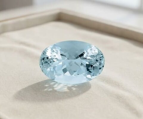Light Blue Aquamarine oval cut gemstone
