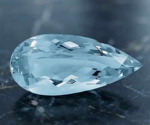 Light Blue Aquamarine pear cut gemstone