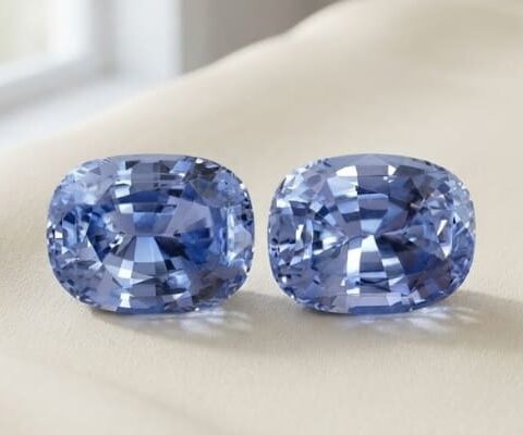 Light Cornflower Blue Sapphire matching pair