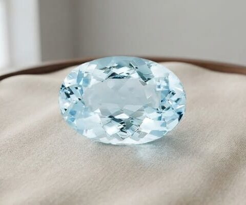 Luminous Blue Aquamarine oval cut gemstone