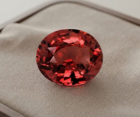 Padparadscha Sapphire oval cut gemstone