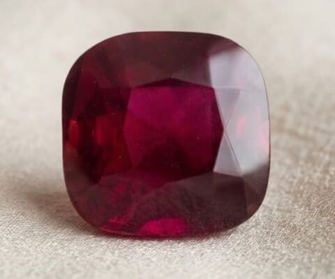 Madagascar Ruby cushion cut gemstone