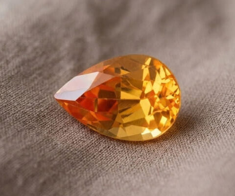 Natural Mandarin Garnet pear cut gemstone