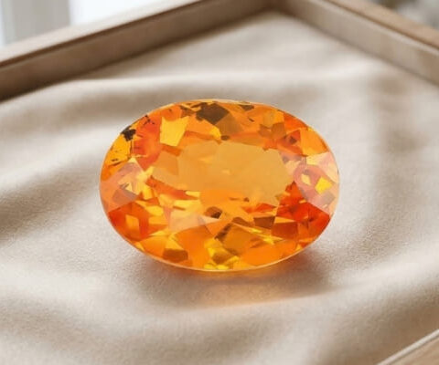 Natural Mandarin Garnet oval cut gemstone