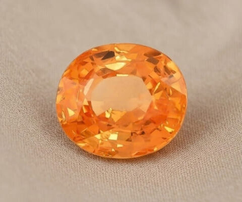 Natural Mandarin Garnet round cut gemstone