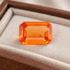 Natural Mandarin Garnet emerald cut gemstone