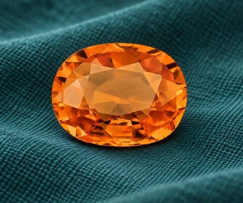Natural Mandarin Garnet oval cut gemstone