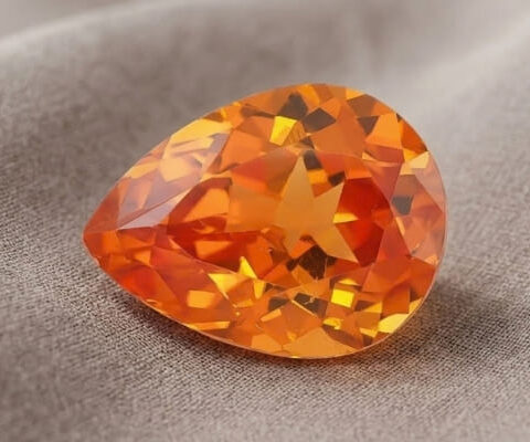 Natural Mandarin Garnet pear cut gemstone