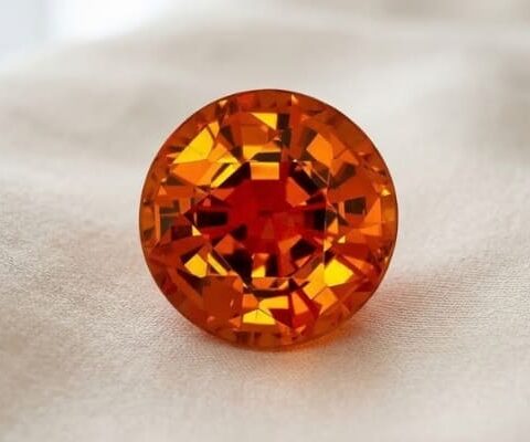 Natural Mandarin Garnet round cut gemstone