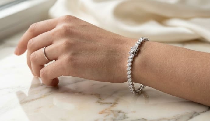 Marquise-Shaped Illusion Tennis Bracelet