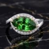 Marquise Tsavorite Two-Tone Ring