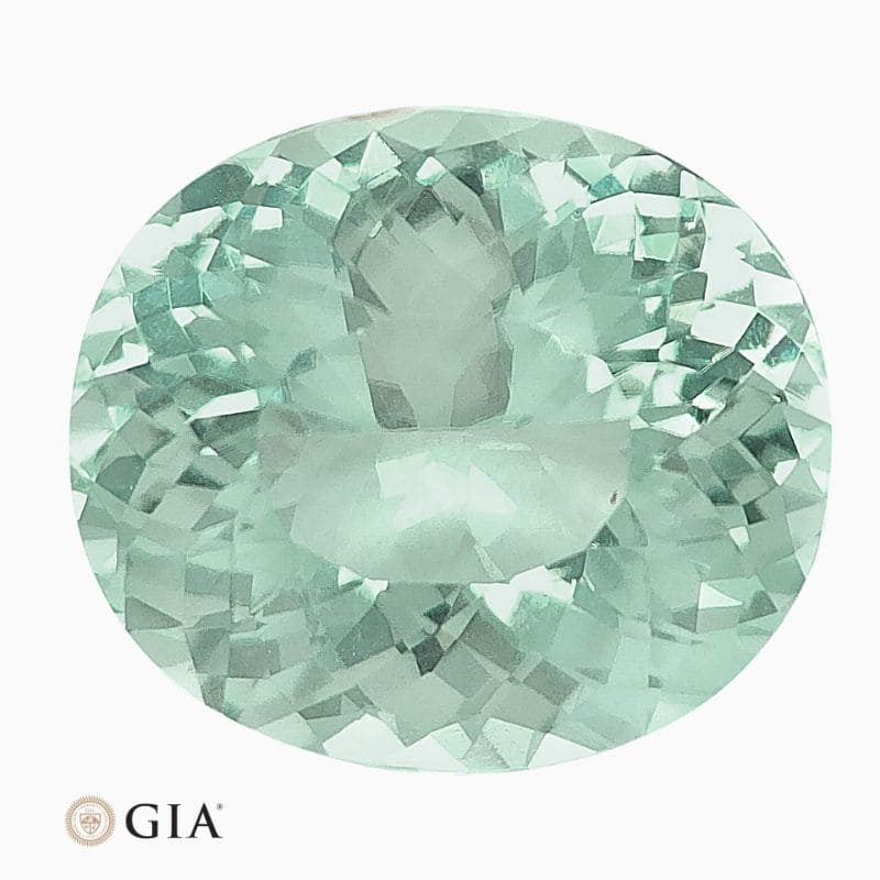 Natural greenish-blue copper-bearing Paraiba tourmaline gemstone
