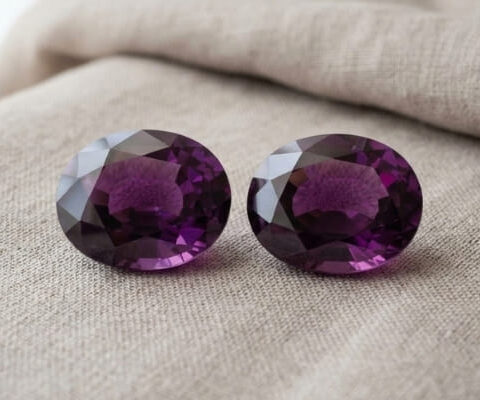 Oval Cut Mozambique Purple Garnet Pair