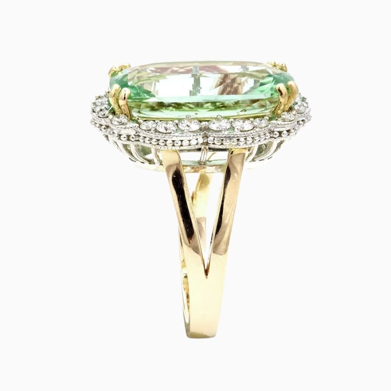 Cushion namibian tourmaline ring