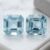 Natural Aquamarine matching pair square cut gemstones