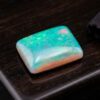 Natural Australian Opal rectangular cabochon with vivid green and pink play of color