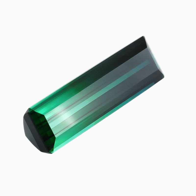 bi-color blue-green indicolite tourmaline gemstone