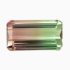 Natural green-brown bi-color tourmaline gemstone