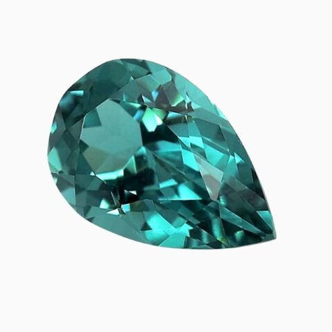 Natural neon blue-green pear tourmaline gemstone