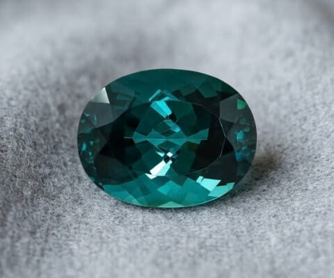 Blue green tourmaline oval cut loose gemstone