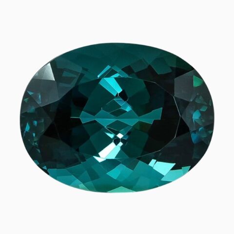 Natural blue-green tourmaline gemstone