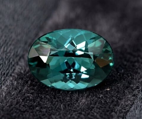 Blue green tourmaline oval cut loose gemstone