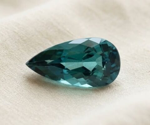 Blue green tourmaline pear cut loose gemstone