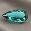 Natural blue green tourmaline gemstone with pear cut brilliance